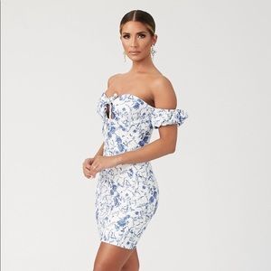 Blue and white summer dress
